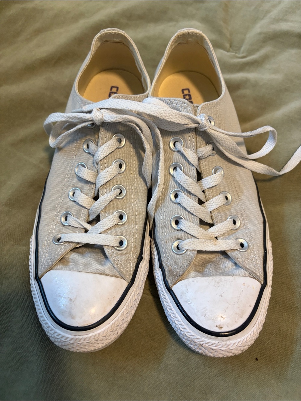 Converse Women's Light Gray Canvas Low Top Sneakers